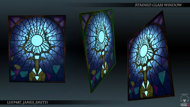 Stained glass window game asset.