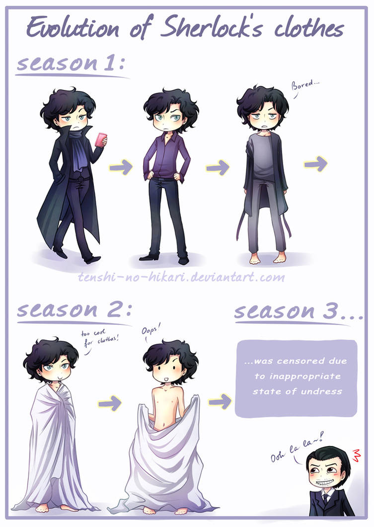 BBC SH - Evolution of Sherlock's clothes by Tenshi-no-Hikari