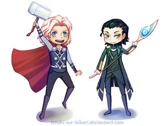 Thor and Loki chibis