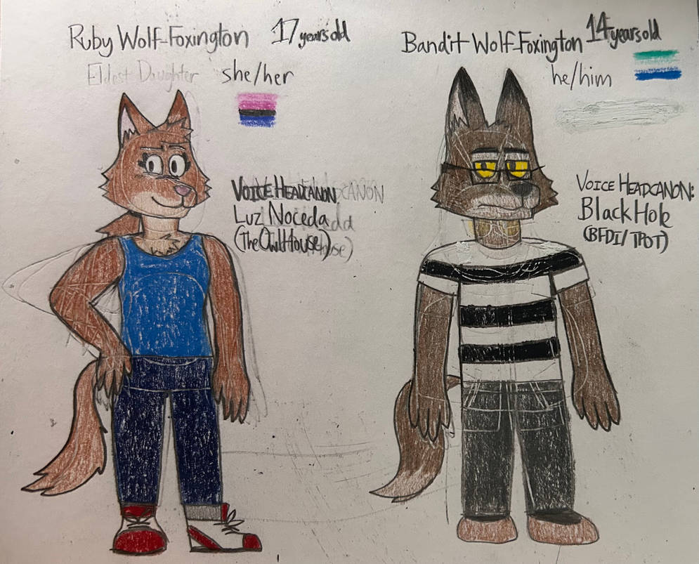 Ruby Bandit Ruby and Bandit Wolf-Foxington by tonofiron23 on DeviantArt