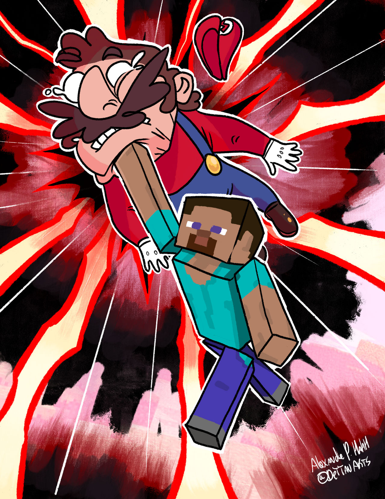 Steve Exploding Minecraft MINECRAFT STEVE SMASHES IN by DettanArts on DeviantArt