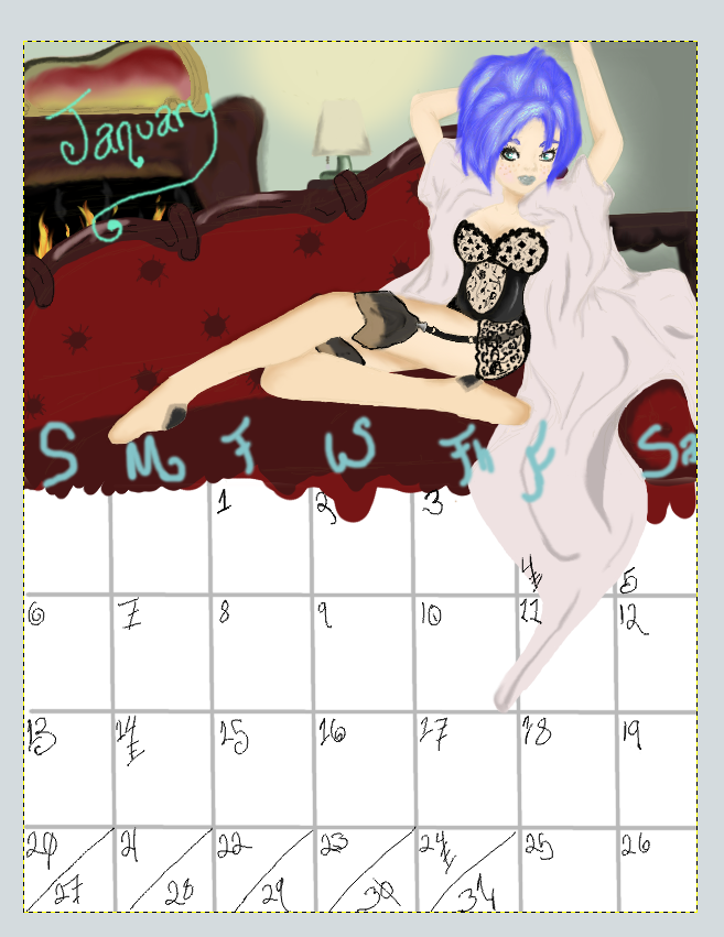 Pin-Up Calender WIP January