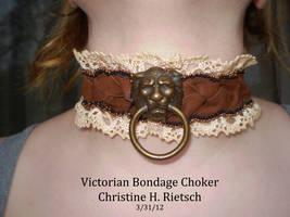 Victorian Bondage Choker Front View on model