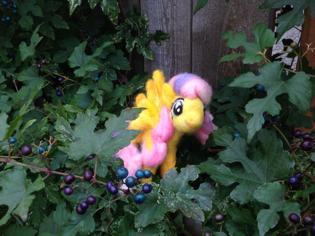 Needlefelted Fluttershy by Black-Feather