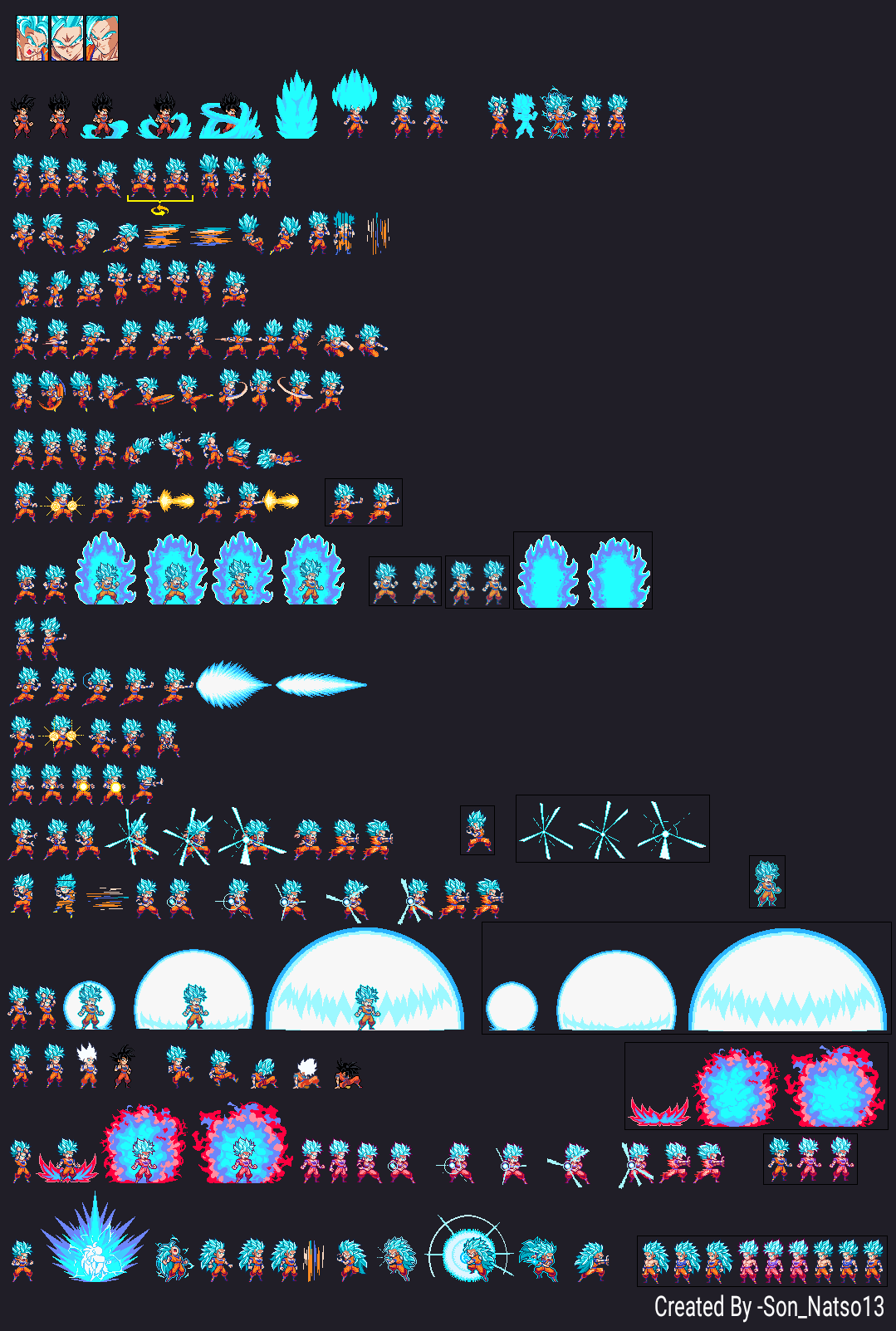Sample Sprite Blue Goku Ssj2 Blue Ulsw Sprite Sheet By Sonnatso13 by Son-Natso13 on DeviantArt