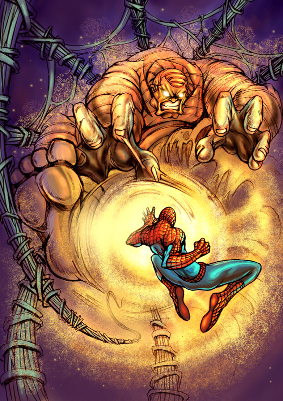 spiderman vs sandman color