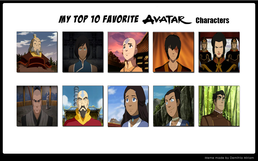 Top 10 Avatar Characters By Shevanda04 On Deviantart Top 10 Avatar Characters By Shevanda04 On Deviantart