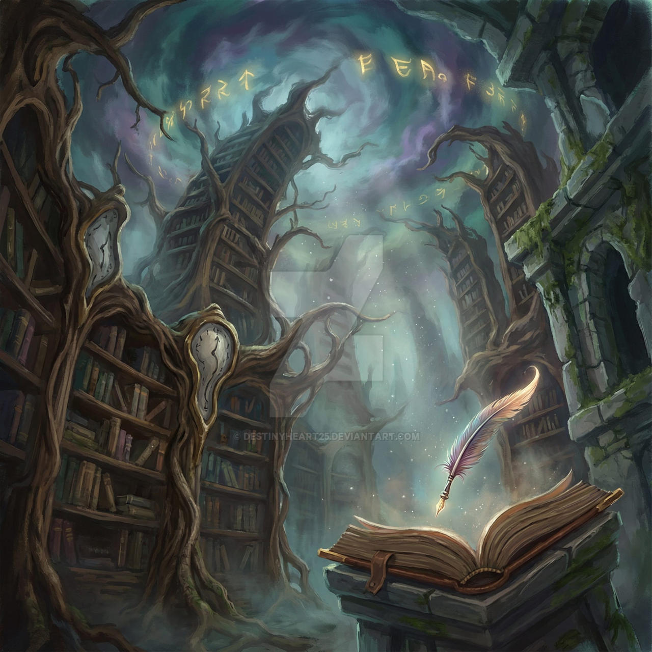Library Personified A Library Built from Forgotten Hours by DestinyHeart25 on DeviantArt
