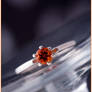 Orange Malaya Garnet Solitaire Ring