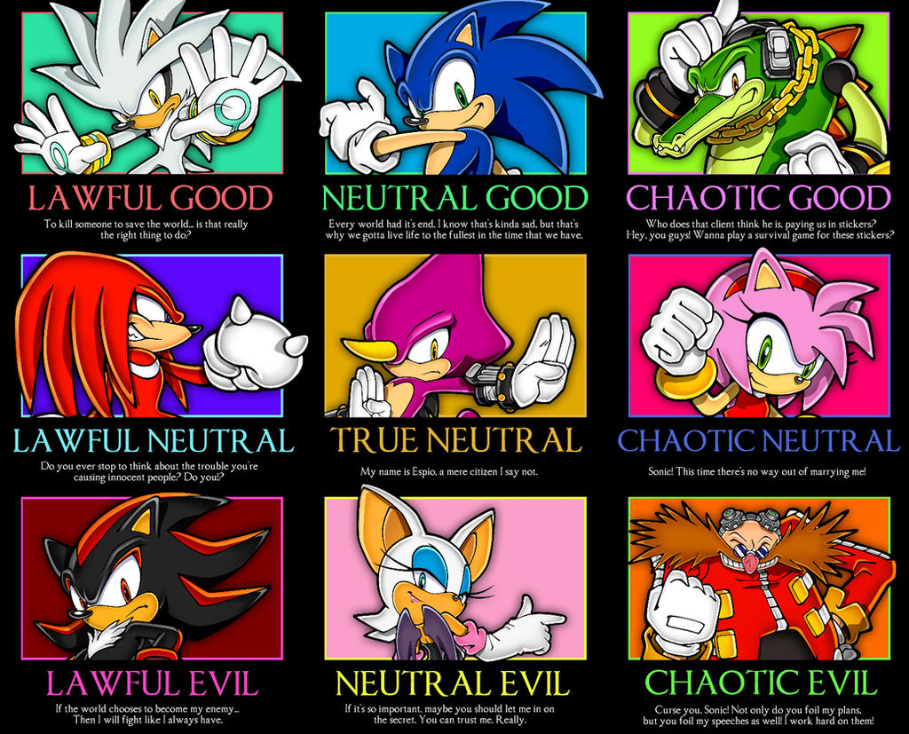 Sonic Good Neutral Evil Meme By Acornarchery On Deviantart
