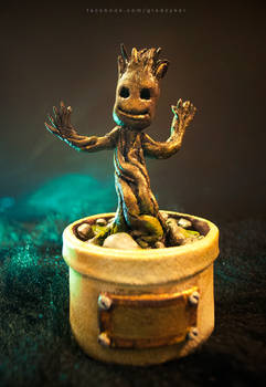 I AM BABY GROOT sculpture