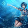 Sailor Mercury - Fantasy Warrior Concept Art