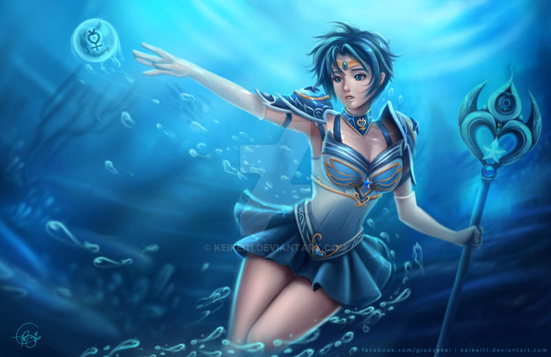 Sailor Mercury - Fantasy Warrior Concept Art