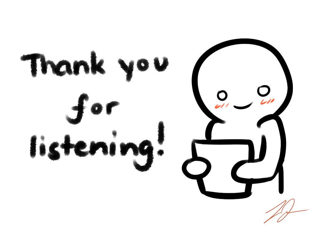 'Thank you for listening' card