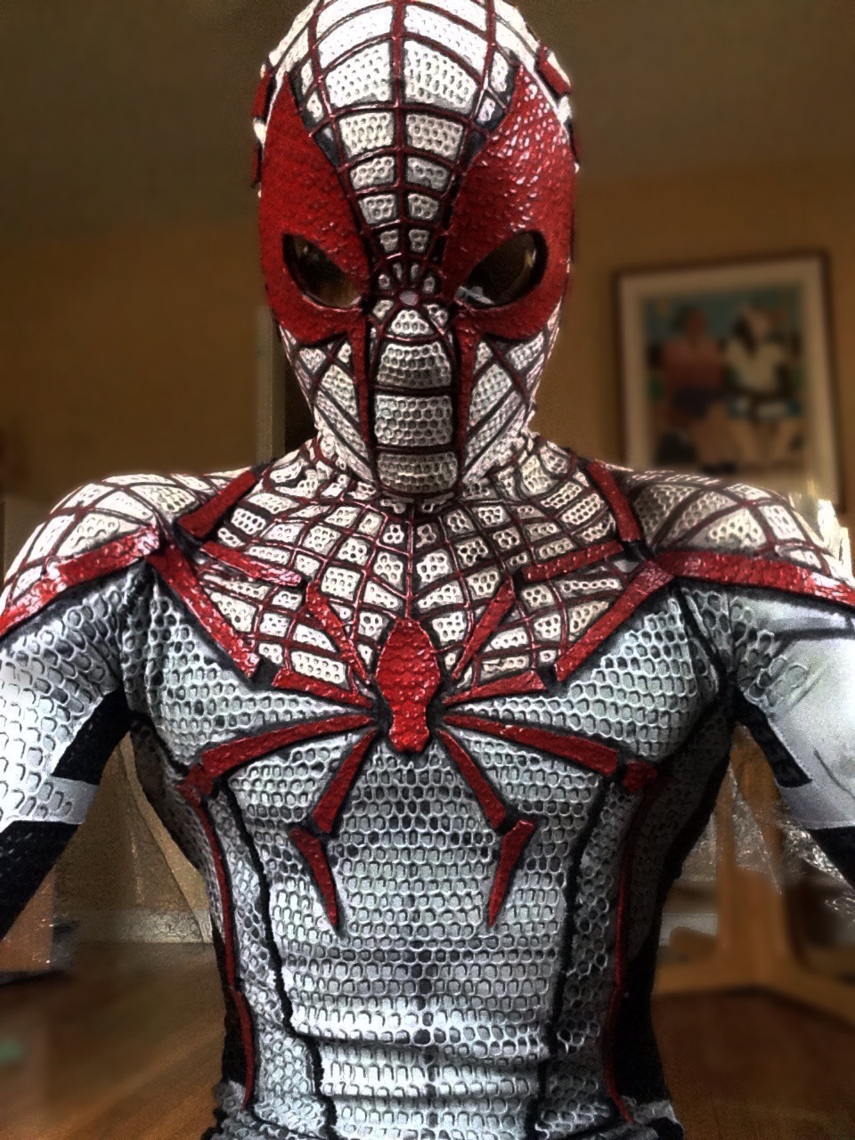 Red and White Spiderman costume