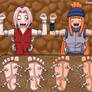 Sasame Fuma and Sakura Haruno tickle