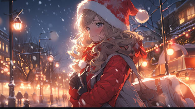 Christmas anime girl