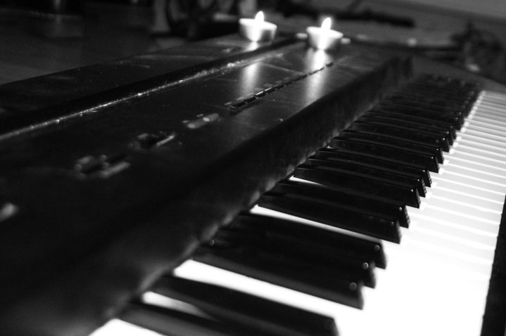 Piano and candles