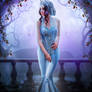 PREMADE Lady in blue dress