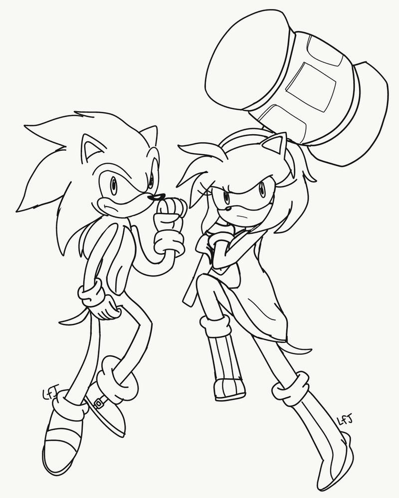 Sonic and Amy ~ Free to color by LovefromJackie on DeviantArt