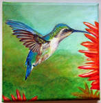 Humming bird Bienenelfe Meehkolibri painting by IronAries