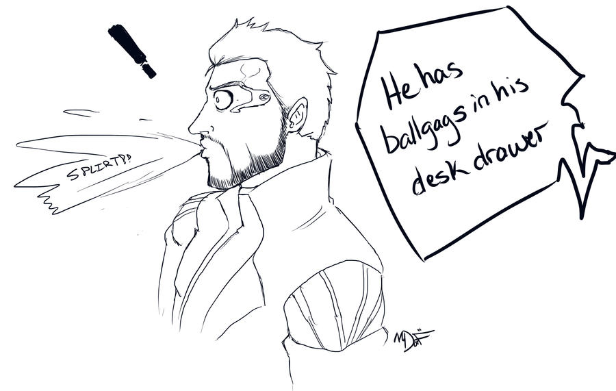 Adam Jensen Spit Take