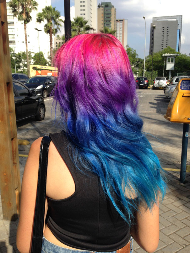 Pink, Purple And Blue Ombre Hair by Elizabethjones18 on DeviantArt