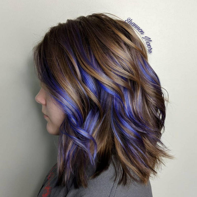 Brown Hair With Dark Blue Highlights by Elizabethjones18 on DeviantArt