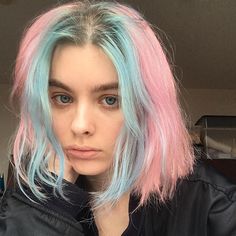 Pink Hair With Blue Streaks by Elizabethjones18 on DeviantArt