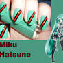 Miku Hatsune inspired nail design