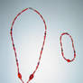 red necklace n bracelet set