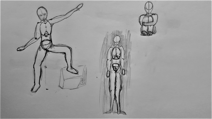 old drawing, human body practice