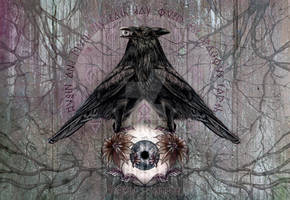 Esoteric Raven Drawn Gothic Viking Fantasy Art