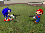 Mario vs Sonic Gmod by Captain-Ashon