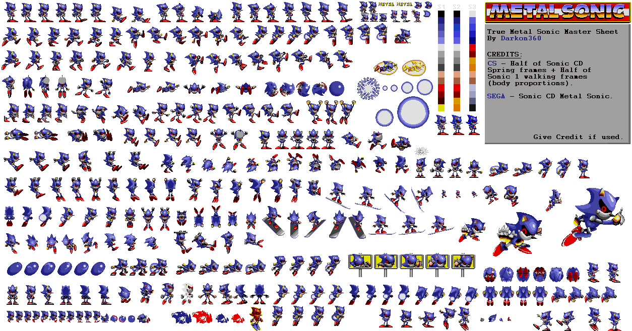 Metal Sonic Sprite Sheet Extended Edtion.