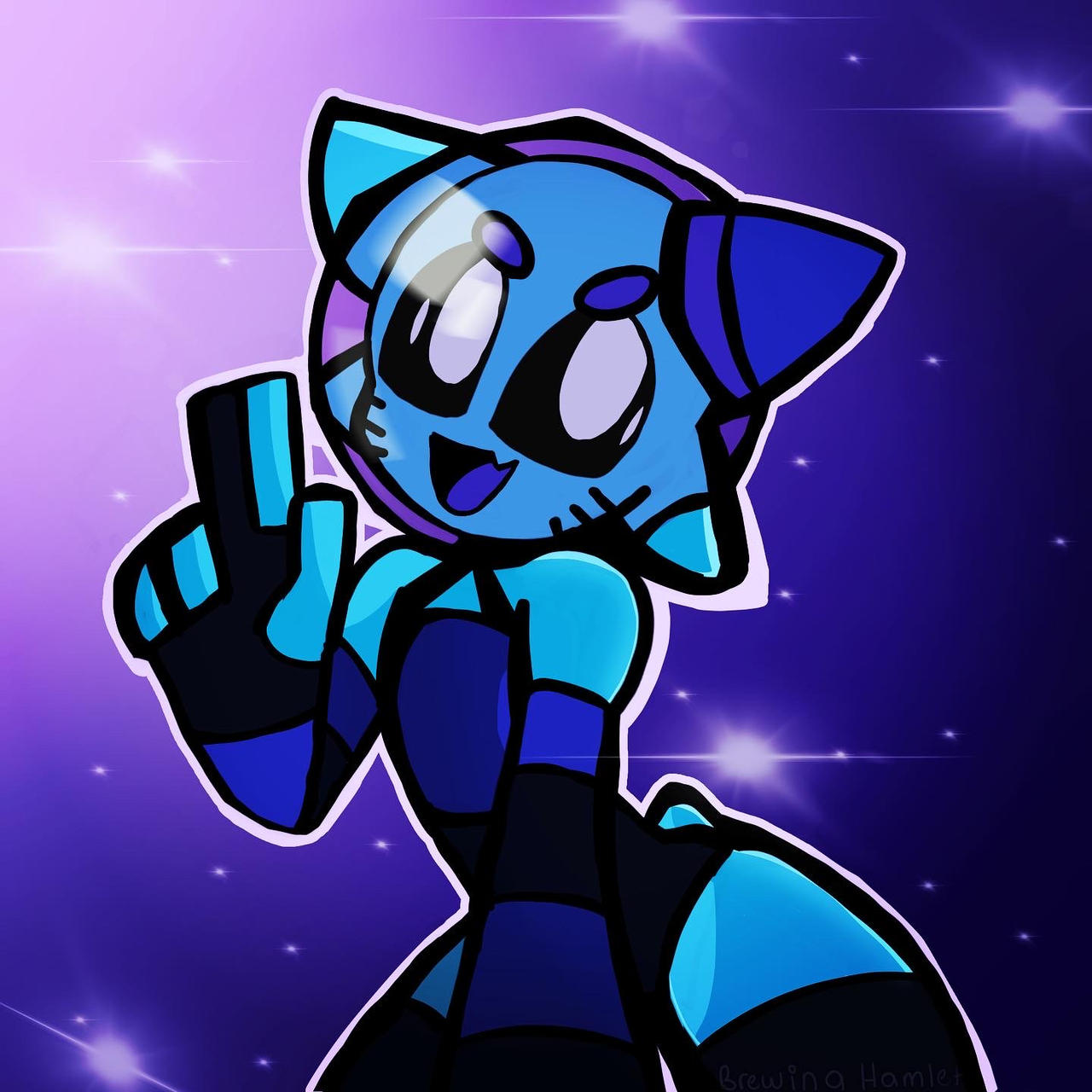 Sploot the alien space cat by hamletchicken on DeviantArt