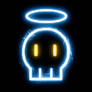 Neon skull with halo ( Murder Drones )