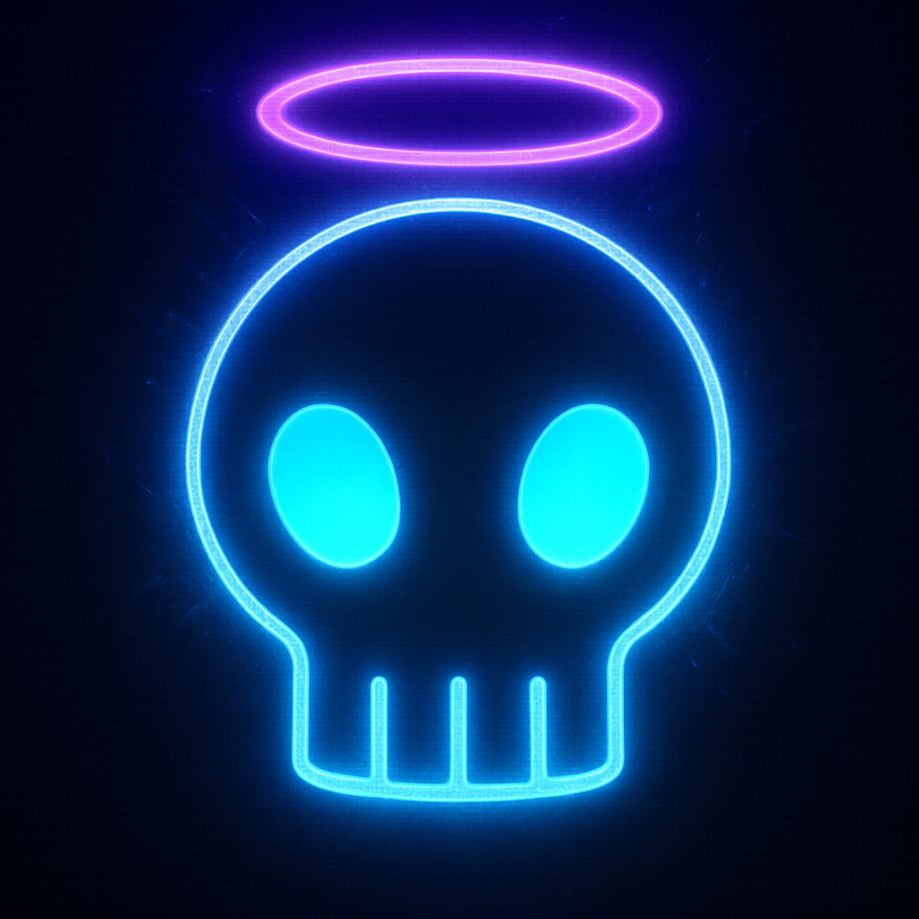 Neon Skull with Halo (Murder Drones)