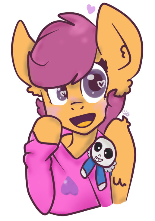 Scootaloo loves sans by RainbowFLashLovedash on DeviantArt