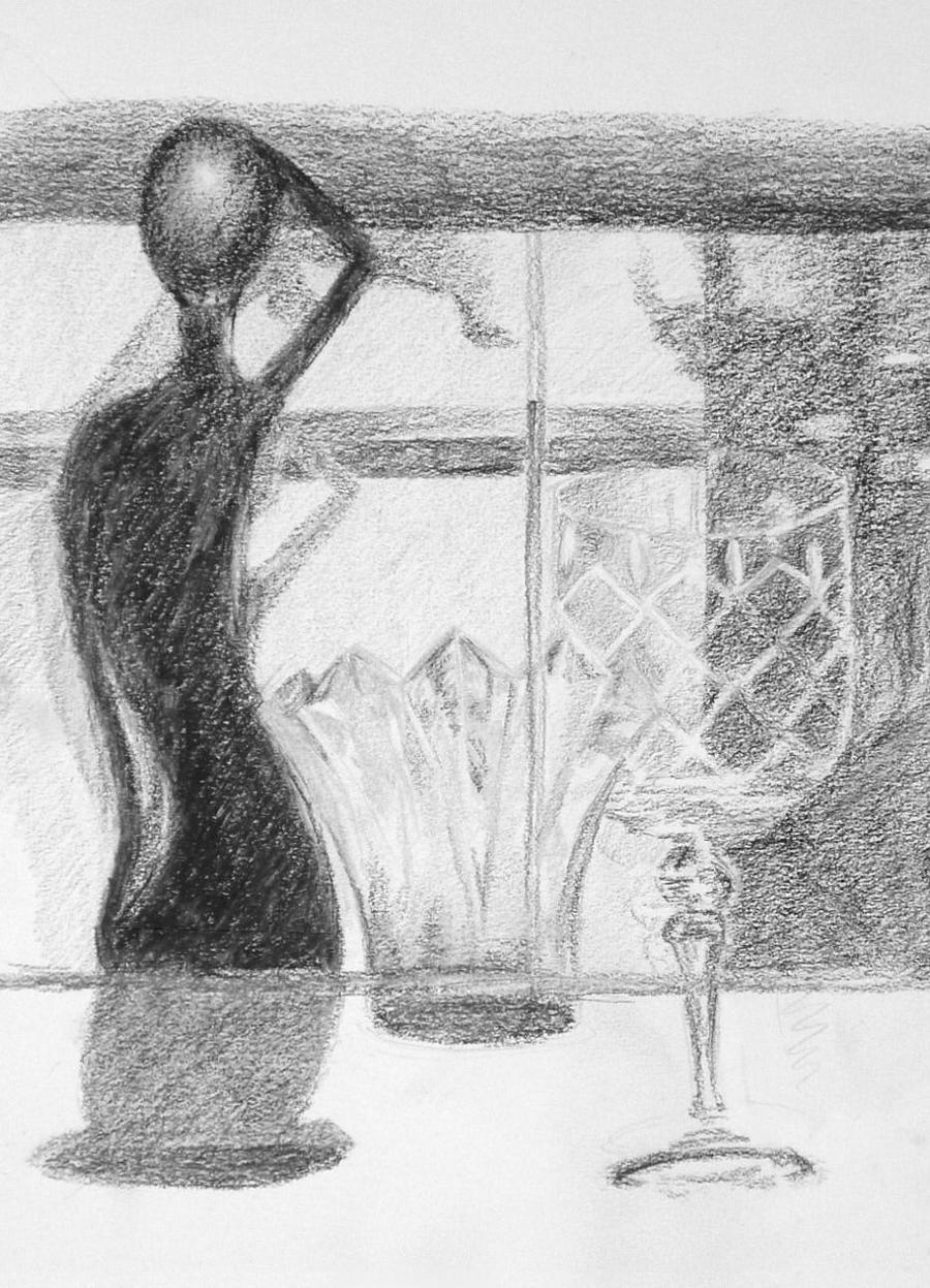 figure and glass