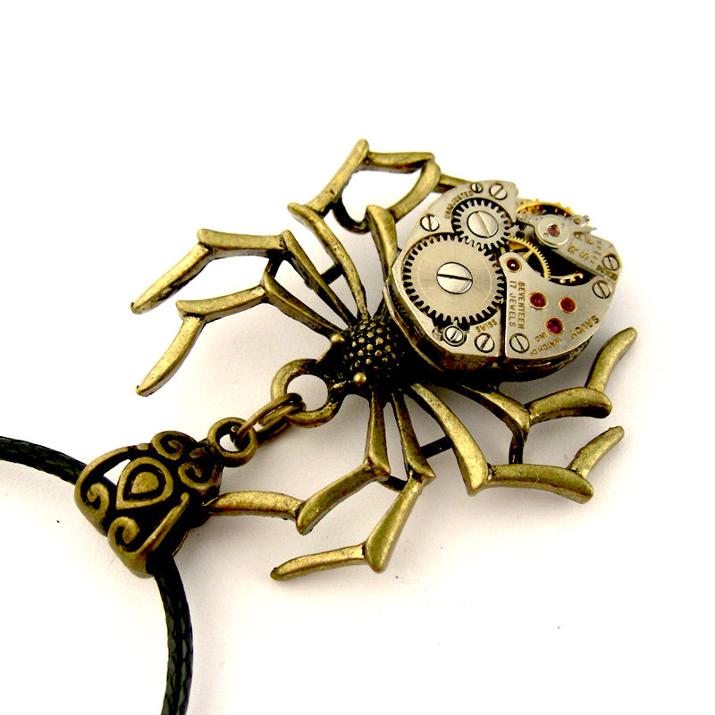 Clock Spider necklace