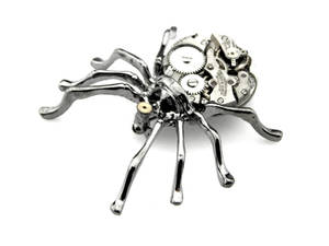 Tarantula Brooch - Black Widow Brooch by SteamSect