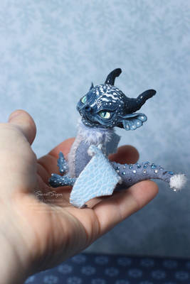 Frost Dragon OOAK miniature art doll