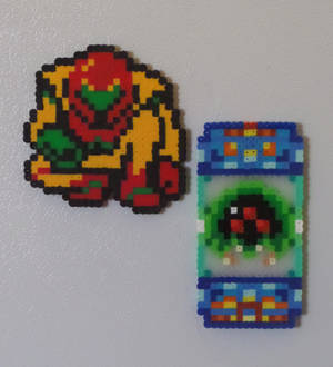 Metroid and Samus Perler Magnets