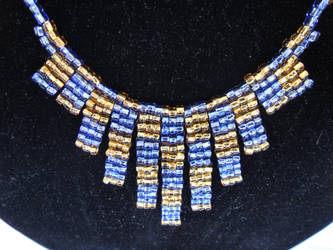 Blue and Gold Necklace 4