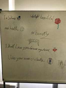 A white board Portal poem