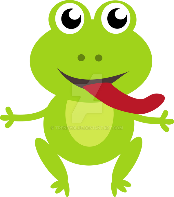 Cute Frog Licking Drawing