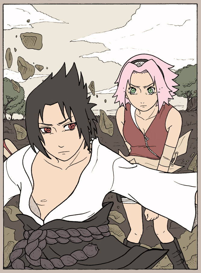 Sasuke Vs Sakura colored