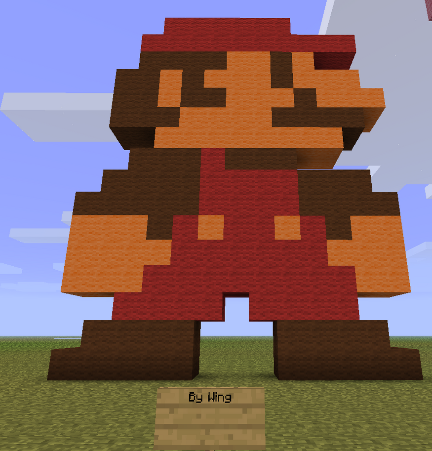 Mario Minecraft Pixel Art Minecraft Art Minecraft Statues All in one ...
