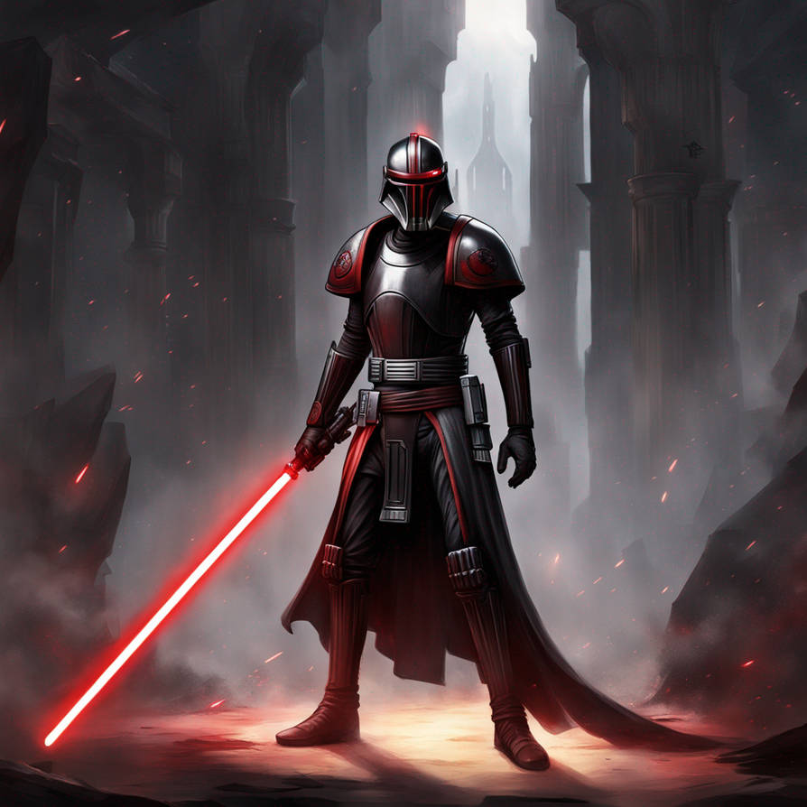 Star Wars Inquisitor With A Dark Red Lightsaber